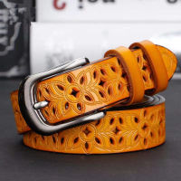 Genuine Leather Belts for Women Second Layer Cowskin Woman Belt Vintage Pin Buckle Strap Jeans