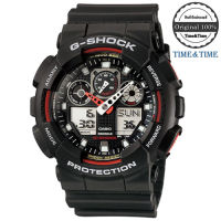 Time&amp;Time CASIO G-shock นาฬิกาข้อมือผู้ชาย สีแดง/ดำ สายเรซิน รุ่น GA-100-1A4DR (CMG)