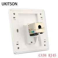 1พอร์ตโล่ CAT6 RJ45อีเธอร์เน็ตผนัง F Aceplate ป้องกัน LAN ซ็อกเก็ตสำหรับเครือข่ายสายอินเทอร์เน็ตเต้าเสียบ