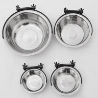 Dog Feeder Bowls Pet Hanging Fixed Stainless Steel Upgrade Dog Bowl Hanging Cage Anti-overturning Pet Food Bowl Pet Bowl