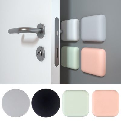 1PC Silicone Self Adhesive Door Stopper Wall Protectors Door Handle Bumpers Buffer Guard Stopper Silencer Crash Pad Round Square Decorative Door Stops