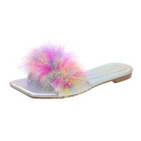 นุ่มเฟอร์โนโว Chinelos De Pele Sapatos Femininos Moda Pvc Pelarrastar Ao Ar Livre All-Match Sandáveis Praia Slides 42