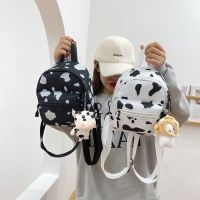 COD jfdss Mini Backpack female 2021 new fresh canvas multipurpose fashion backpack Korean versatile cow messenger bag