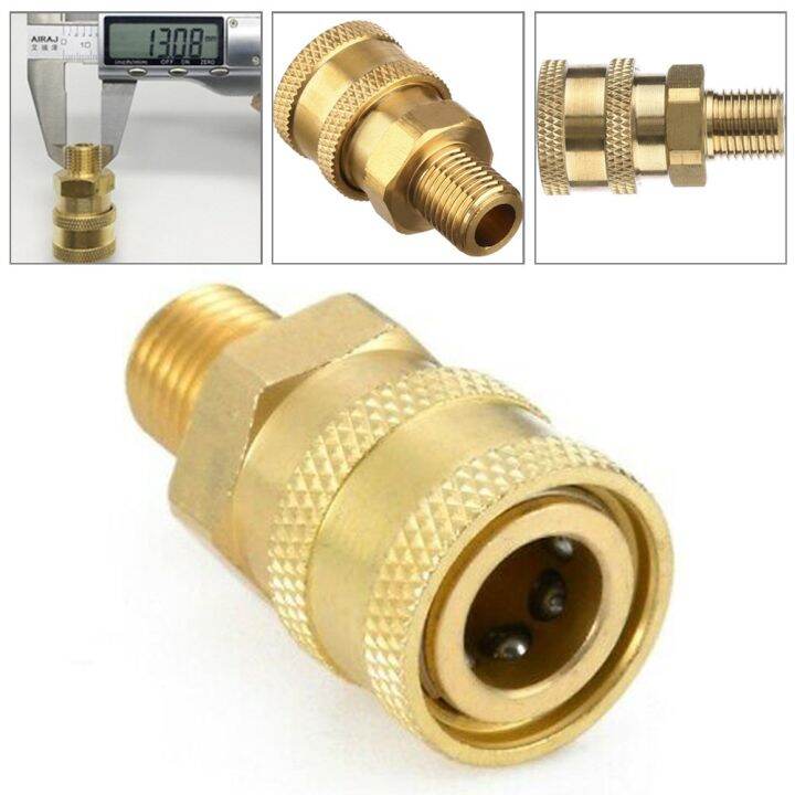 1Pcs Brass Pressure Washer Quick Connect M22 To 1/4 Male Coupler