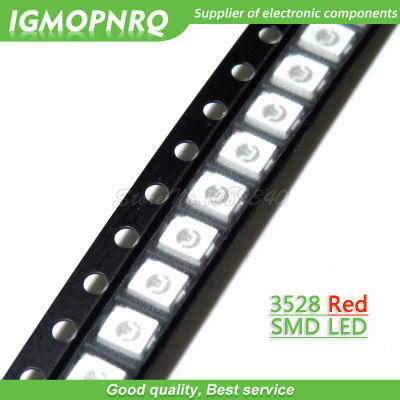 100ชิ้นสีแดง3528 1210 SMD LED ไดโอดแสง igmopnrq