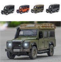 1:32 Land Rover Defender SUV D iecast ยานพาหนะรถยนต์รุ่นแสงเสียงดึงกลับรถคอลเลกชันรถของเล่น