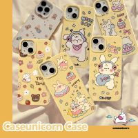 เคสลายกราฟฟิตีน่ารักเข้ากันได้กับ IPhone 11 14 15 13 12 Pro Max 7Plus XR X XS MAX 6S 7 8 15 Plus เค้กหมีการ์ตูนกระต่ายปาร์ตี้นิ่มกันกระแทกย่อยสลายได้เป็นมิตรต่อสิ่งแวดล้อม