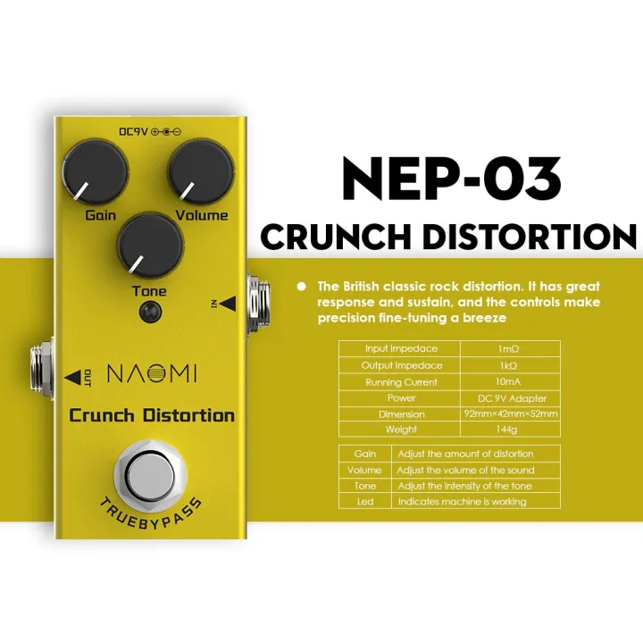 Guitar Multi Effects Pedal Overdrive/Distortion/Chorus/Phase/Delay