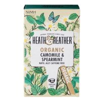 Heath &amp; Heather Organic Camomile &amp; Spearmint Tea ฮีธเเอนด์เฮเธอร์ ชาคาโมมายล์ผสมสเปียร์มินต์ 40g. (2g. x 20teabags)