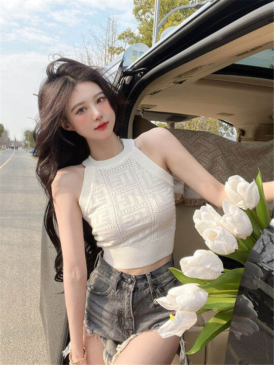 Knitted Sleeveless Tank Tops Korean Fashion Lazada PH