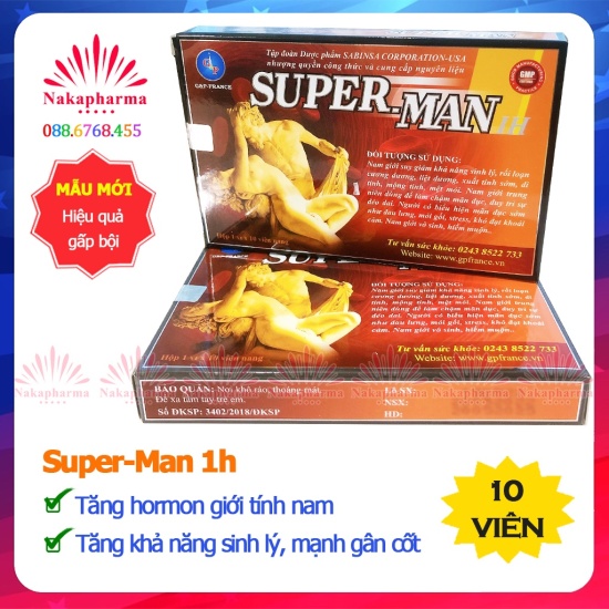 Super-man 1h g&p france giúp bổ thận nam, tăng sinh lý - ảnh sản phẩm 1