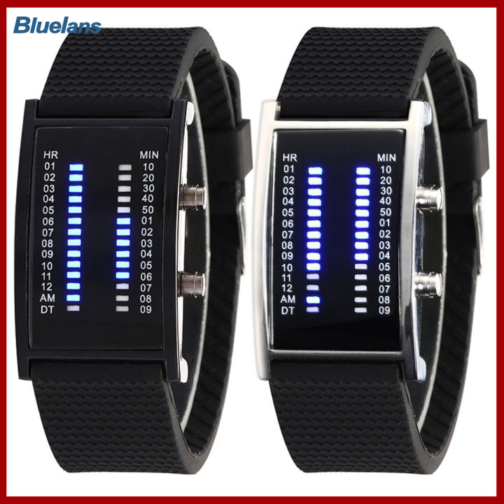 bluelans-นาฬิกาข้อมือแฟชั่นทุกเพศ-หน้าปัดสี่เหลี่ยมแสดงเวลาโลกปฏิทินแสดงเดือนเรืองแสงได้ใส่ได้ทั้งผู้ชายและผู้หญิง