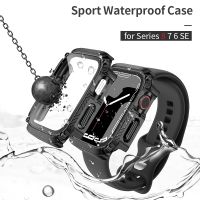 Screen Protector Waterproof Case for Apple Watch 8 Cover Series 7 6 SE 5 4 PC Bumper Glass Film 41mm 45mm 40mm 44mm Sport Shell