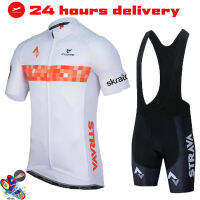 STRAVA Cycling Jersey Set Men Summer Outdoor Sports Cycling Clothing Quick Dry Bike Clothes Breathable MTB Bicycle Cycling Suit