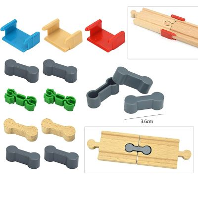 Wooden Railway connect Fixer Train Track Set Accessories Connector Toys Holder Fit Brio Wooden Track Toys Educational