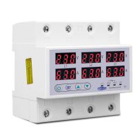 TOMZN Din Rail 3 Phase Voltage Relay 3P+N Voltmeter Ammeter over and Under Voltage Monitor Relays Protector 63A 230V with N