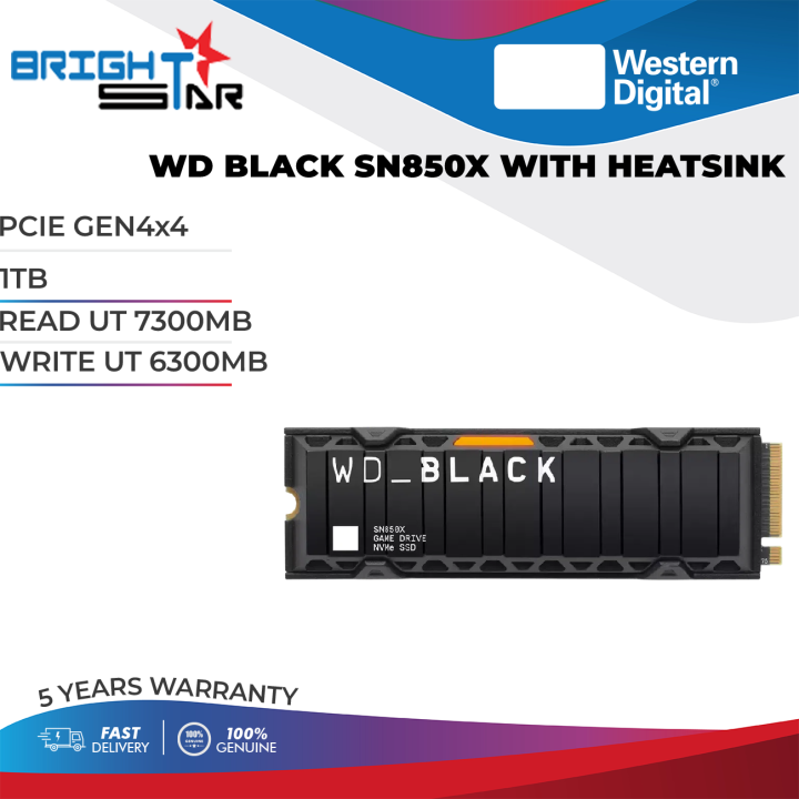 WD BLACK SN850X WITH HEATSINK / PCIE GEN4x4 / 1TB,2TB / READ UT 7300MB ...