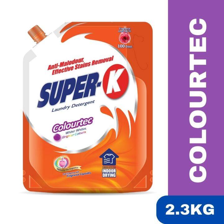 Super K Laundry Liquid Detergent 23kg Pouch Colourtec Lazada