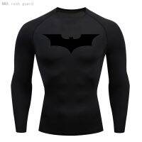 Fitness Mens Sports Quick Dry T-Shirt Long Sleeve Compression Sun Protection Shirt Running Top Black Bodybuilding T-Shirt S-4XL