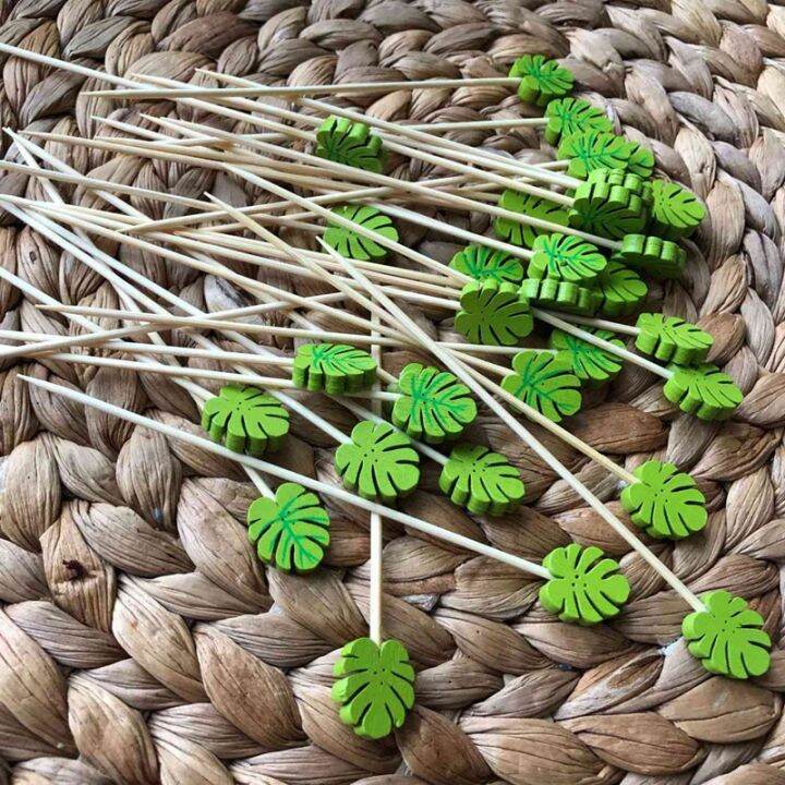 400pc-bamboo-pick-buffet-tropical-leaves-cupcake-fruit-fork-dessert-salad-stick-cocktail-skewer-for-party-decor