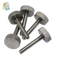 5pcs Din653 Gb835 M3 M4 M5  Stainless Steel Knurling Flat Head Knurled Thumb Screw Hand Tighten Computer Screws Nails Screws Fasteners