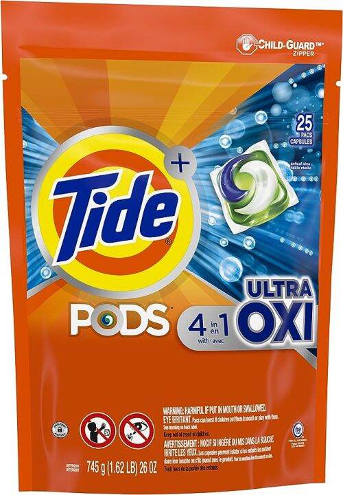 Tide PODS Liquid Laundry Detergent Soap Pacs, 4-in-1 Ultra Oxi 26Pacs ...