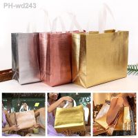 Non Woven Women Shopping Bag Reusable Business Clothing Bag Travel Storage Handbag Laser Glitter Gift Bags Female Grocery Tote