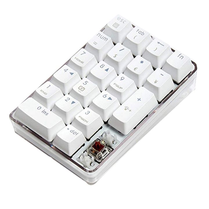 mechanical-numeric-keypad-brown-switch-wired-gaming-keypad-crystal-case-white-backlit-21-keys-mini-numpad-keypad