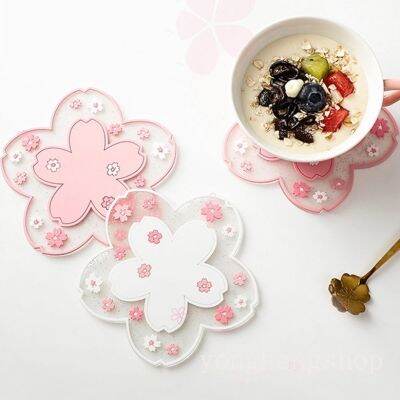 Cherry Blossom Sakura Shape Placemat Cup Coaster Anti-scalding Pad Anti-skid Coffee Tea Cup Mat Dish Pot Mat Table Decor