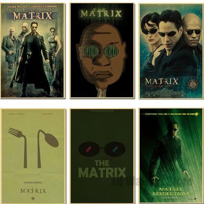 ภาพยนตร์คลาสสิก The Matrix Keanu Reeves Neo Retro โปสเตอร์ภาพวาดผ้าใบ Vintage Wall Decor สำหรับ Home Room Bar Cafe ภายในของขวัญ New