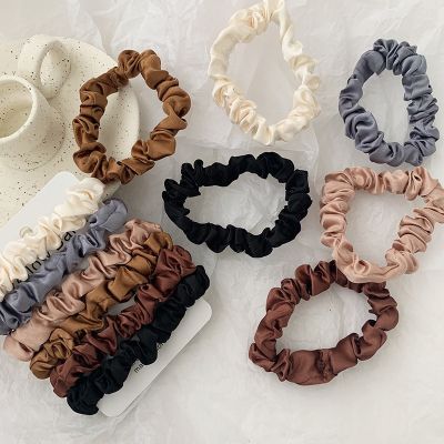 【CC】◙  3/4/6pcs Set Silky Hair Scrunchies Elastic Bands Hairbands Floral Rubber Ponytail Accessories