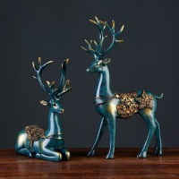 JIEME Creative Figurines Ornaments Sika Deer Crafts for Cabinet Home Office Living Room Decoration Special Gift
