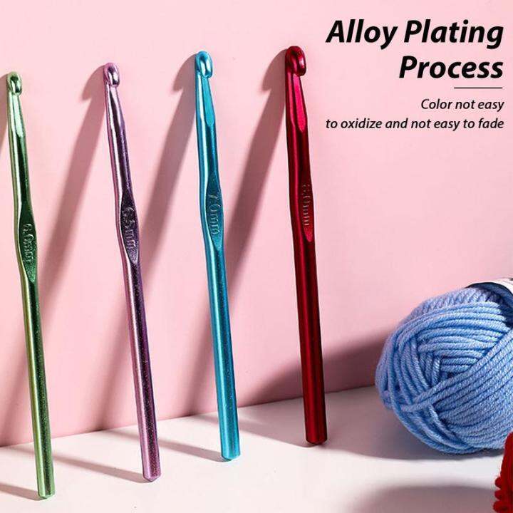 12Pcs Crochet Hook Kit Colorful Ergonomic Crochet Set 12 Sizes Durable