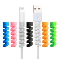 4PCS Cable Protector Silicone Bobbin Winder Wire Cord Cable Organizer Cover for Iphone Cell Phone USB Charger Cable Accessory