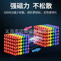 อุปทานโดยตรงจากโรงงาน   ลูกบอลแม่เหล็กสำหรับเด็ก 5mm10000 Buckball Decompression Rubiks Cube ของเล่นเพื่อการศึกษาของเล่นแม่เหล็ก