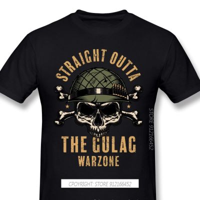Gulag Warzone Classic Anime Clothes Design Cod Black Ops Cold War Adventure Games 100% Cotton Camiseta Men T-Shirt