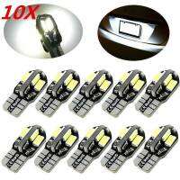 BHKASDI 10ชิ้น T10 12V 5730 8SMD LED หลอดไฟแบบกว้างลิ่มหลอดไฟติดรถยนต์ด้านข้าง