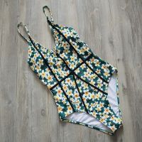 One-piece Swimsuit Floral Print Summer Sexy Swimsuit Ladies Beach Bathing Suit Swimwear Deep V-neck Backless Women Swimwear