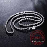 ☂❡ Real 100 925 sterling silver Mens Fine Jewelry 3mm twisted rope chain necklace Size 16-30inch charm necklace Colar