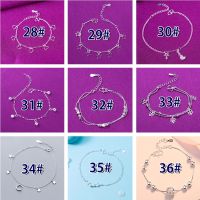 S925 Silver Korean Double-layer Pendant celet for Women Girls Fashion Hand Jewelry