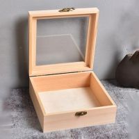 【hot】♨  Storage Plain Wood Boxes With Lid Multifunction Hinged Jewelry Organizer