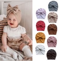 OMG* Solid Waffle Crochet Knitted Bow Baby Hat Turban Newborn Cap Beanies Headwraps for Infant Toddler