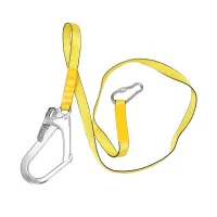 Safety Lanyard, Outdoor Climbing Harness Belt Lanyard Fall Protection Rope With Large Snap Hooks, Carabineer