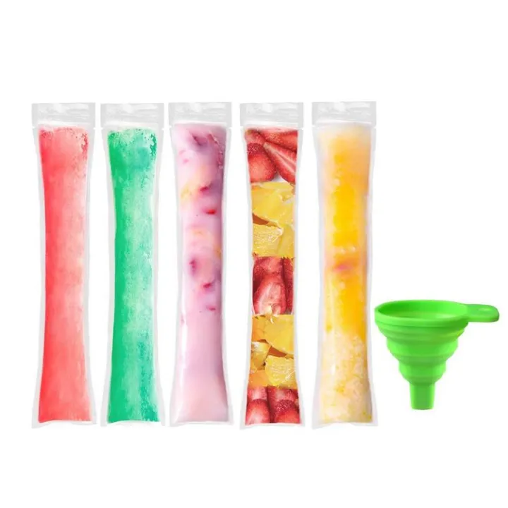 100 pcs Ice Bags Ice Candy Bags for Making Ice Ice Lolly Bags with ...