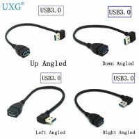 90 Degree USB 3.0 2.0 A male to female Adapter Cable Angle USB 3.0 Extension Extender Fast Transmission Left/Right/Up/Down cord