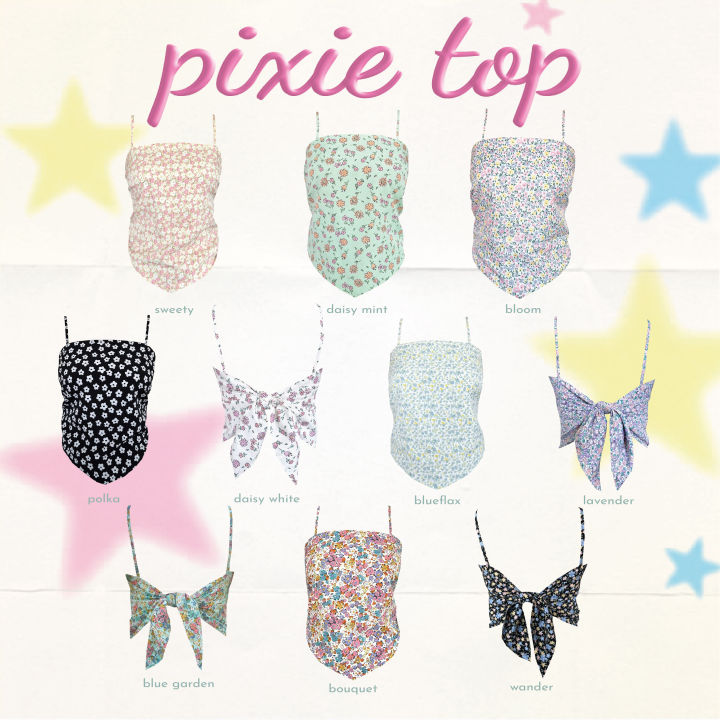 pokee-pixietop-เสื้อสายเดี่ยวผูกหลัง-ใส่ได้ทั้งสองด้าน-พร้อมส่งทุกลาย