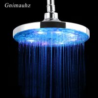 7 Colors Led Temperature Sensitive Rainfall 8 "inch Round Shower Head Color Change Romantic Water Flow For Water Shower Bathroom Showerheads