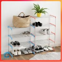 ชั้นวางรองเท้า ชั้นเก็บรองเท้า ชั้นรองเท้า  ชั้นวางรองเท้าสแตนเลส Shoe Rack ที่วางรองเท้า 3/4ชั้น มีให้เลือก 2 แบบ ตู้ใส่รองเท้า E0307