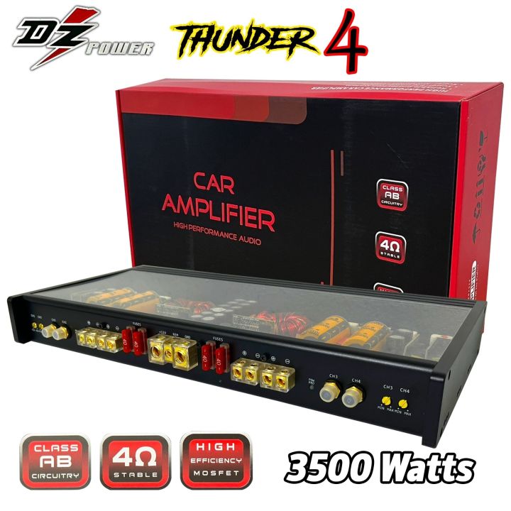 แรงสุดยอด-เพาเวอร์แอมป์-4ชาแนล-3500-วัตต์-แอมป์ขับกลาง-dz-power-รุ่น-thunder-4-bk-150-4-class-ab-4channel-กำลังขับสูงสุด-3500-วัตต์-ไส้แน่นๆ-แรงๆ-ไม่กระชากไ