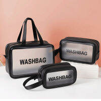 ใหม่ Matte โปร่งใส Washbag แบบพกพากระเป๋าเครื่องสำอาง PVC ขนาดใหญ่ความจุกระเป๋าล้างทำความสะอาดได้ Finishing Sorting Dust Bags